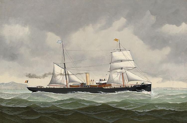 John Henry Mohrmann The Belgian steamer Amelie bound for Spain China oil painting art